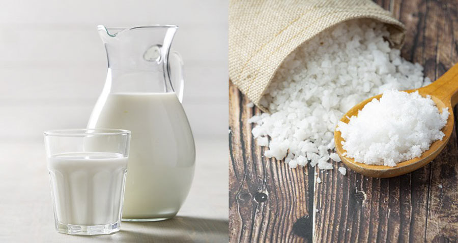 Tẩy da chết bằng muối biển và sữa tươi