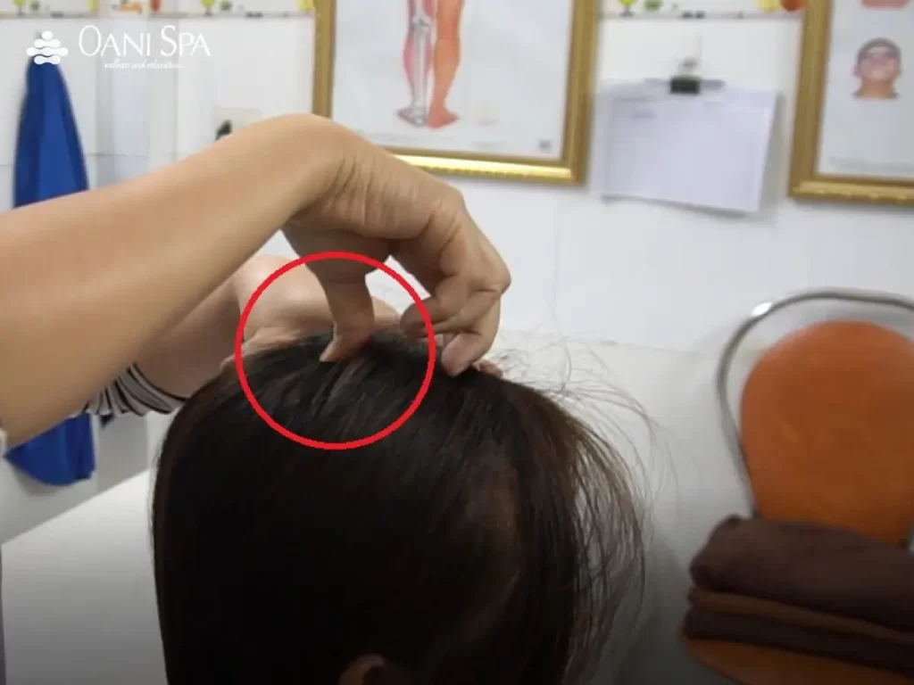 bấm huyệt hạ huyết áp Huyệt bách hội