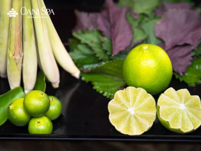 xông mặt bằng lá tía tô Xông mặt với lá tía tô chanh và muối biển