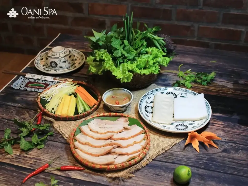 bánh tráng cuốn thịt heo đà nẵng